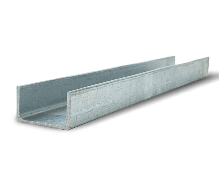 100 PFC C Channel Galvanised Steel Beam Posts to Support The End Panels of a 80mm Concrete Sleeper Retaining Wall by Sunset Sleepers