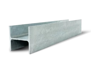 100 UC H14.8 H Channel Galvanised Steel Beam Middle Joiner Post to Support The Middle Panels of a 80mm Concrete Sleeper Retaining Wall by Sunset Sleepers