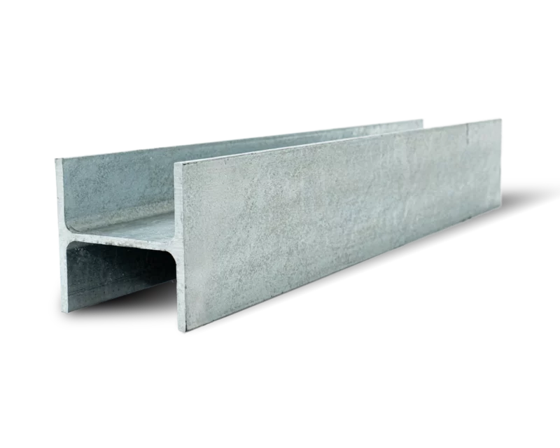 100 UC H14.8 H Channel Galvanised Steel Beam Middle Joiner Post to Support The Middle Panels of a 80mm Concrete Sleeper Retaining Wall by Sunset Sleepers