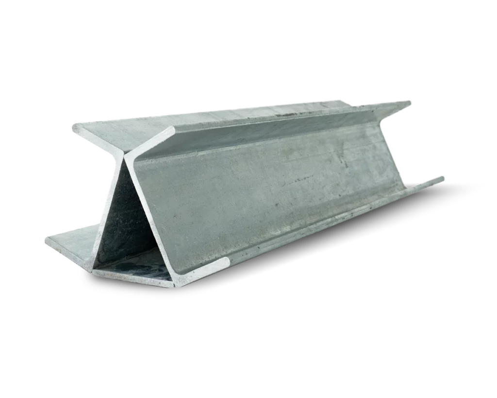 45@.900|18.17 RWCP-45DEG-100-50-PC 900mm 45 Degree Galvanised Steel Corner Joiner Post to Support The Gentle Angle Deviations of a 80mm Concrete Sleeper Retaining Wall by Sunset Sleepers