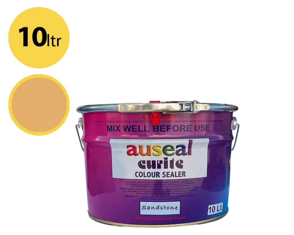 Auseal EC25 Sandstone (Yellow) Sealer 10L for Concrete Sleepers