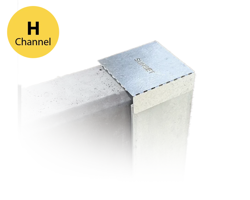 H Channel Galvanised Steel Post Caps - Fits 100PFC Galvanised Steel Posts for Retaining Walls