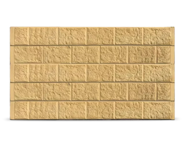 The Arizona - Block Face Pattern Concrete Sleepers in Sandstone (Yellow) Colour by Sunset Sleepers