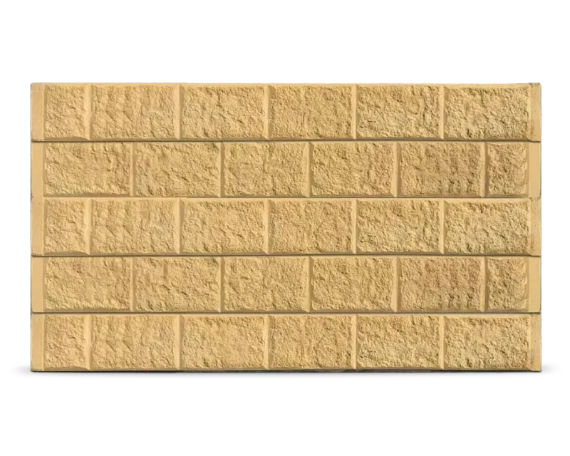 The Arizona - Block Face Pattern Concrete Sleepers in Sandstone (Yellow) Colour by Sunset Sleepers