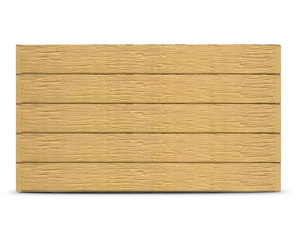 The Malibu - Woodgrain (Wood Look) Pattern Concrete Sleepers in Sandstone (Yellow) Colour by Sunset Sleepers