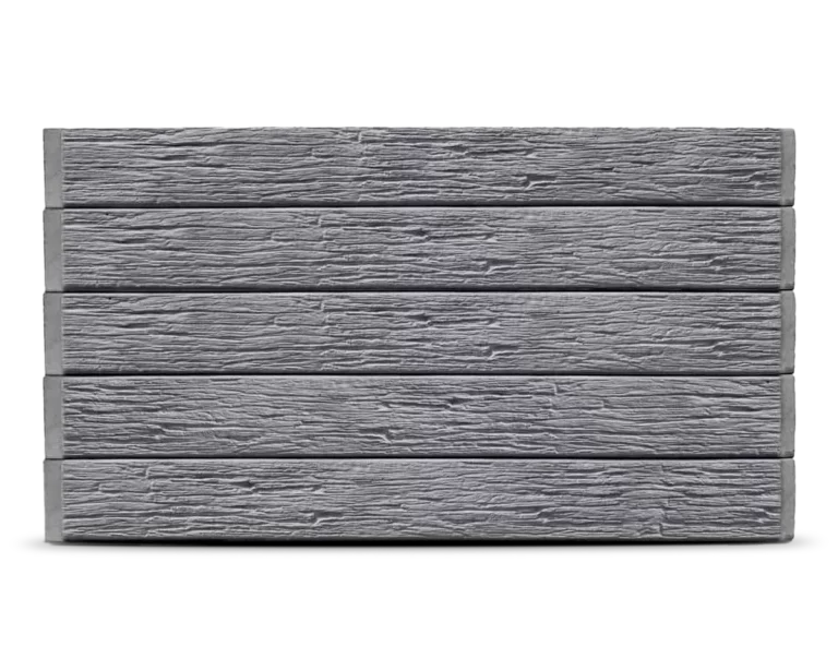 The Malibu - Woodgrain (Wood Look) Pattern Concrete Sleepers in Charcoal Colour by Sunset Sleepers