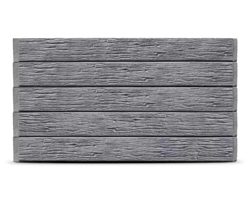 The Malibu - Woodgrain (Wood Look) Pattern Concrete Sleepers in Charcoal Colour by Sunset Sleepers