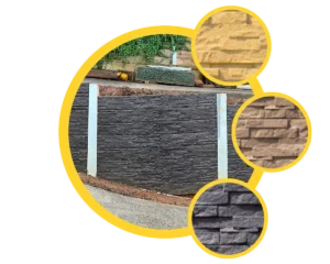 Stacked Stone Rockface Concrete Sleepers