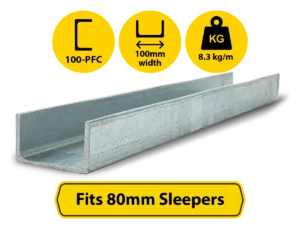 100 PFC C Channel (100mm) Galvanised Steel End Joiner Retaining Wall Post