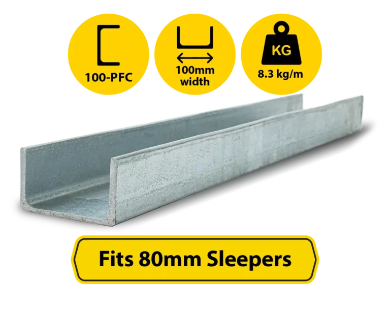 100 PFC C Channel (100mm) Galvanised Steel End Joiner Retaining Wall Post