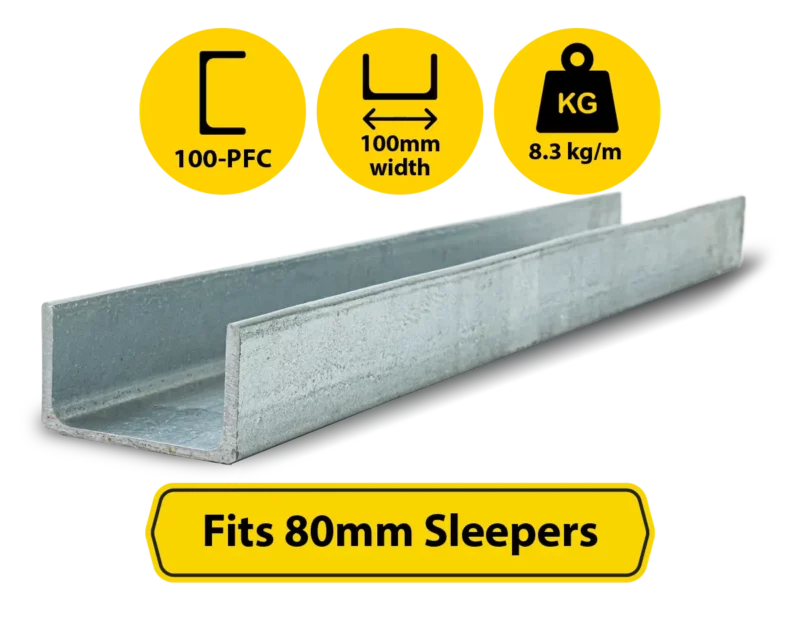 100 PFC C Channel (100mm) Galvanised Steel End Joiner Retaining Wall Post