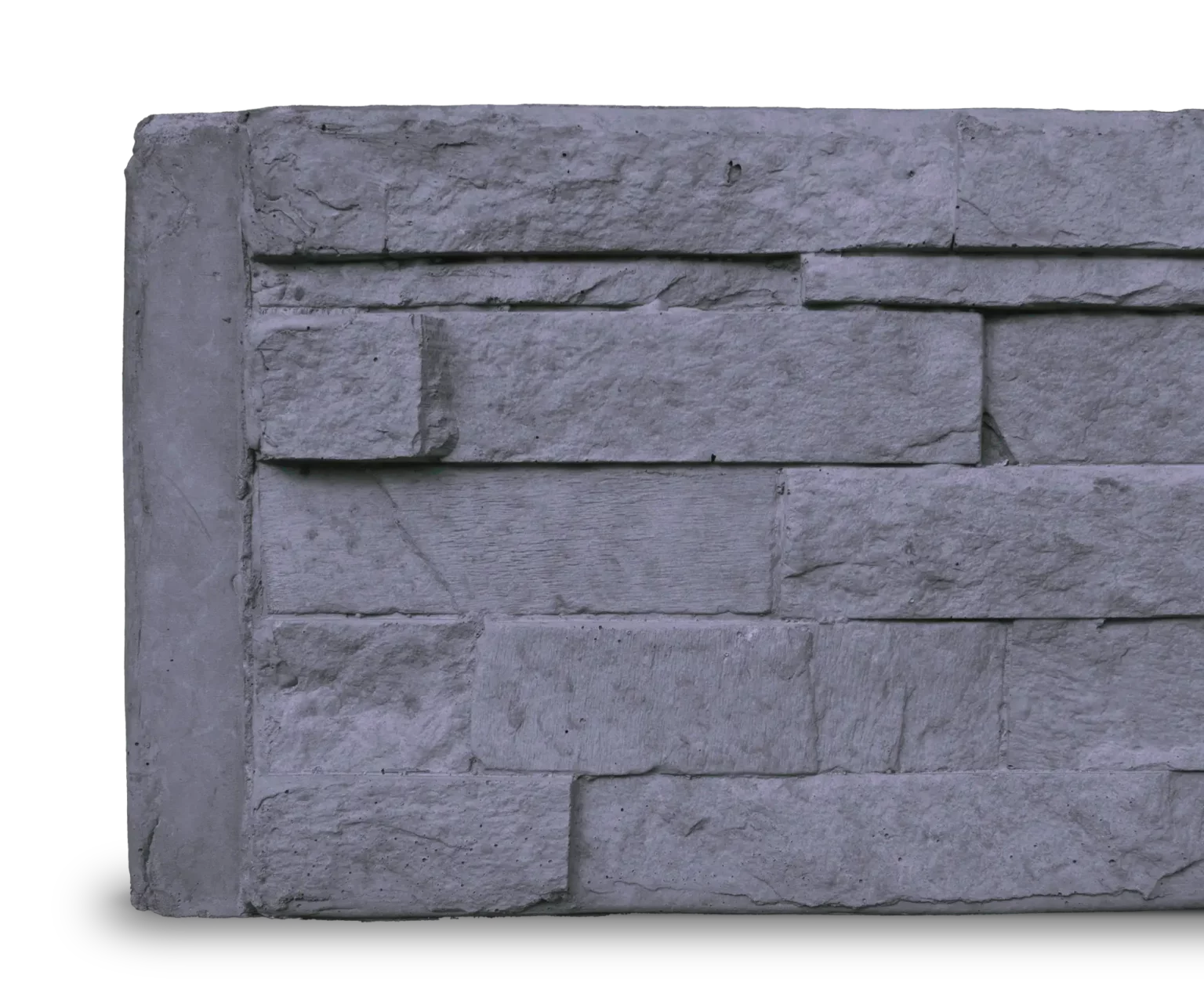 Charcoal Stacked Stone Concrete Sleeper Detail by Sunset Sleepers Manhattan Range