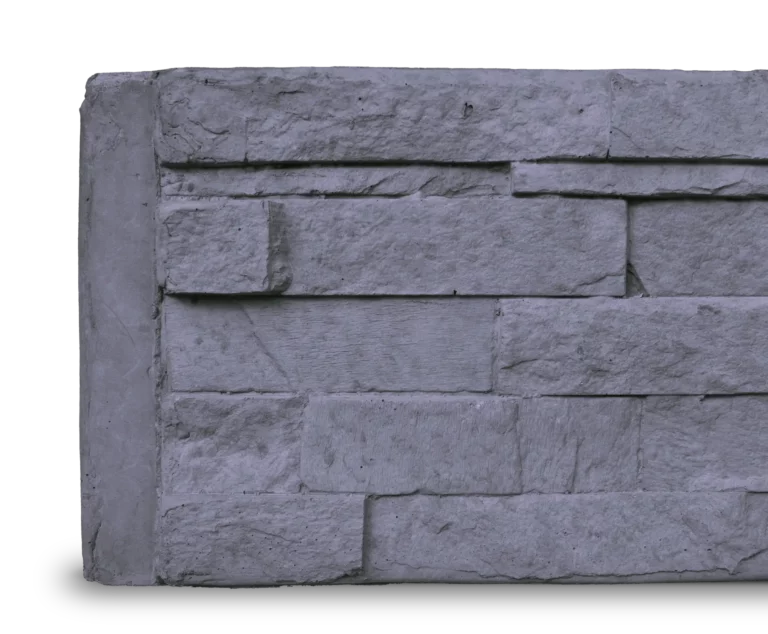 Charcoal Stacked Stone Concrete Sleeper Detail by Sunset Sleepers Manhattan Range