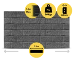 The Arizona 2400 x 200 x 80mm Charcoal Graphite Colour Block Face Concrete Sleepers for Retaining Walls Sold by Sunset Sleepers