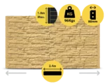 The Manhattan 2400 x 200 x 80mm Sandstone Yellow Stackstone Concrete Sleepers for Retaining Walls Sold by Sunset Sleepers