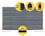 The Marina 2400 x 200 x 80mm Charcoal Graphite Colour Smooth Finish Concrete Sleepers for Retaining Walls Sold by Sunset Sleepers