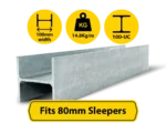 UC 100 14.8 H Channel Galvanised Steel Beam Middle Joiner Post to Support The Middle Panels of a 80mm Concrete Sleeper Retaining Wall Sunset Sleepers