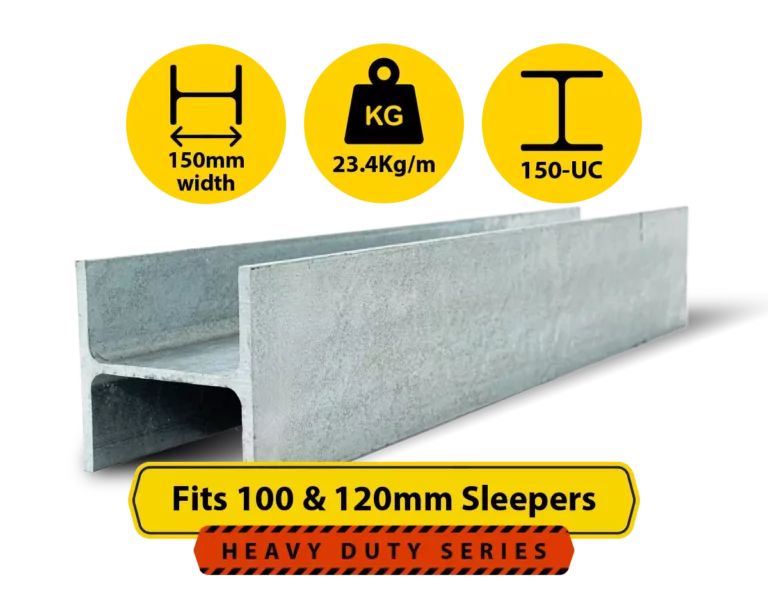 150 UC 23.4 H Channel Galvanised Steel Beam Middle Joiner Post to Support The Middle Panels of 100 120mm Concrete Sleeper Retaining Wall by Sunset Sleepers
