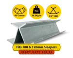 RWCP 45DEG 150 50 PC 45 Degree Galvanised Steel Corner Joiner Post to Support The Gentle Angle Deviations of a 100 120mm Concrete Sleeper Retaining Wall by Sunset Sleepers