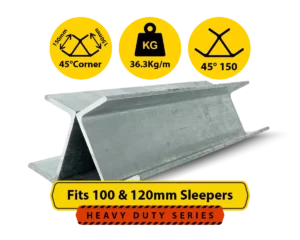 RWCP 45DEG 150 50 PC 45 Degree Galvanised Steel Corner Joiner Post to Support The Gentle Angle Deviations of a 100 120mm Concrete Sleeper Retaining Wall by Sunset Sleepers