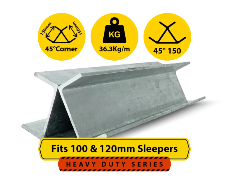 RWCP 45DEG 150 50 PC 45 Degree Galvanised Steel Corner Joiner Post to Support The Gentle Angle Deviations of a 100 120mm Concrete Sleeper Retaining Wall by Sunset Sleepers