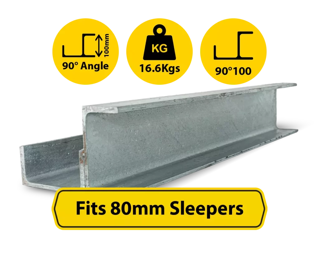 RWCP 90DEG 100 50 PC 90 Degree Galvanised Steel Corner Joiner Post to Support The Right Angle Retaining Wall Post of a 80mm Concrete Sleeper Retaining Wall by Sunset Sleepers