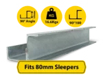 RWCP 90DEG 100 50 PC 90 Degree Galvanised Steel Corner Joiner Post to Support The Right Angle Retaining Wall Post of a 80mm Concrete Sleeper Retaining Wall by Sunset Sleepers