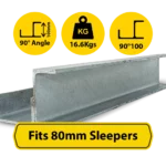 RWCP 90DEG 100 50 PC 90 Degree Galvanised Steel Corner Joiner Post to Support The Right Angle Retaining Wall Post of a 80mm Concrete Sleeper Retaining Wall by Sunset Sleepers