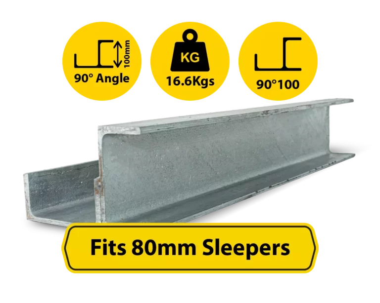 RWCP 90DEG 100 50 PC 90 Degree Galvanised Steel Corner Joiner Post to Support The Right Angle Retaining Wall Post of a 80mm Concrete Sleeper Retaining Wall by Sunset Sleepers