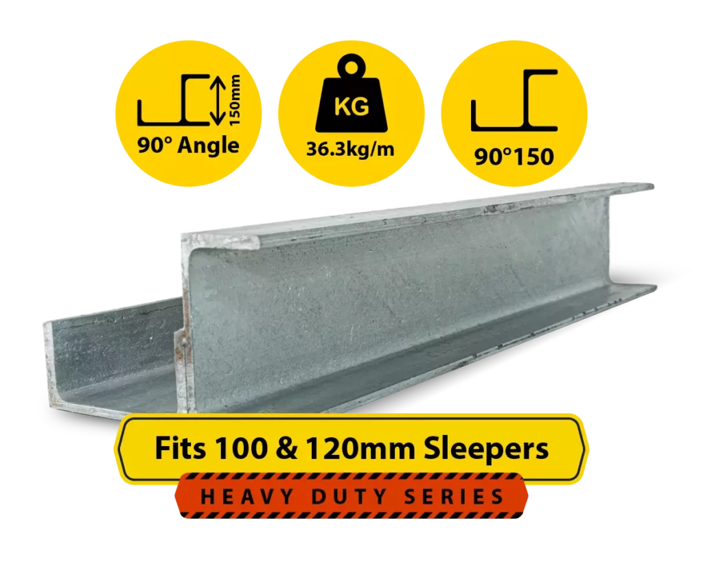 RWCP 90DEG 150 150 PC 90 Degree Galvanised Steel Corner Joiner Post to Support The Right Angle of a 100 120mm Concrete Sleeper Retaining Wall by Sunset Sleepers