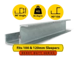 RWCP 90DEG 150 150 PC 90 Degree Galvanised Steel Corner Joiner Post to Support The Right Angle of a 100 120mm Concrete Sleeper Retaining Wall by Sunset Sleepers