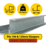 RWCP 90DEG 150 150 PC 90 Degree Galvanised Steel Corner Joiner Post to Support The Right Angle of a 100 120mm Concrete Sleeper Retaining Wall by Sunset Sleepers