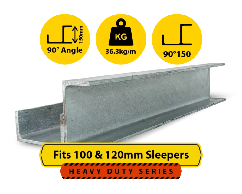 RWCP 90DEG 150 150 PC 90 Degree Galvanised Steel Corner Joiner Post to Support The Right Angle of a 100 120mm Concrete Sleeper Retaining Wall by Sunset Sleepers