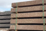 Sunset Sleepers The Malibu Woodgrain and The Manhattan Stacked Stone Concrete Sleepers in Jasper Brown Colour