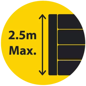 2500mm (2.5m) Maximum Retained Height