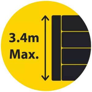 3400mm (3.4m) Maximum Retained Height