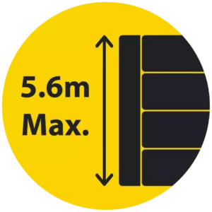 5600mm (5.6m) Maximum Retained Height