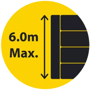 6000mm (6.0m) Maximum Retained Height