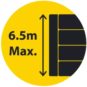 6500mm (6.5m) Maximum Retained Height