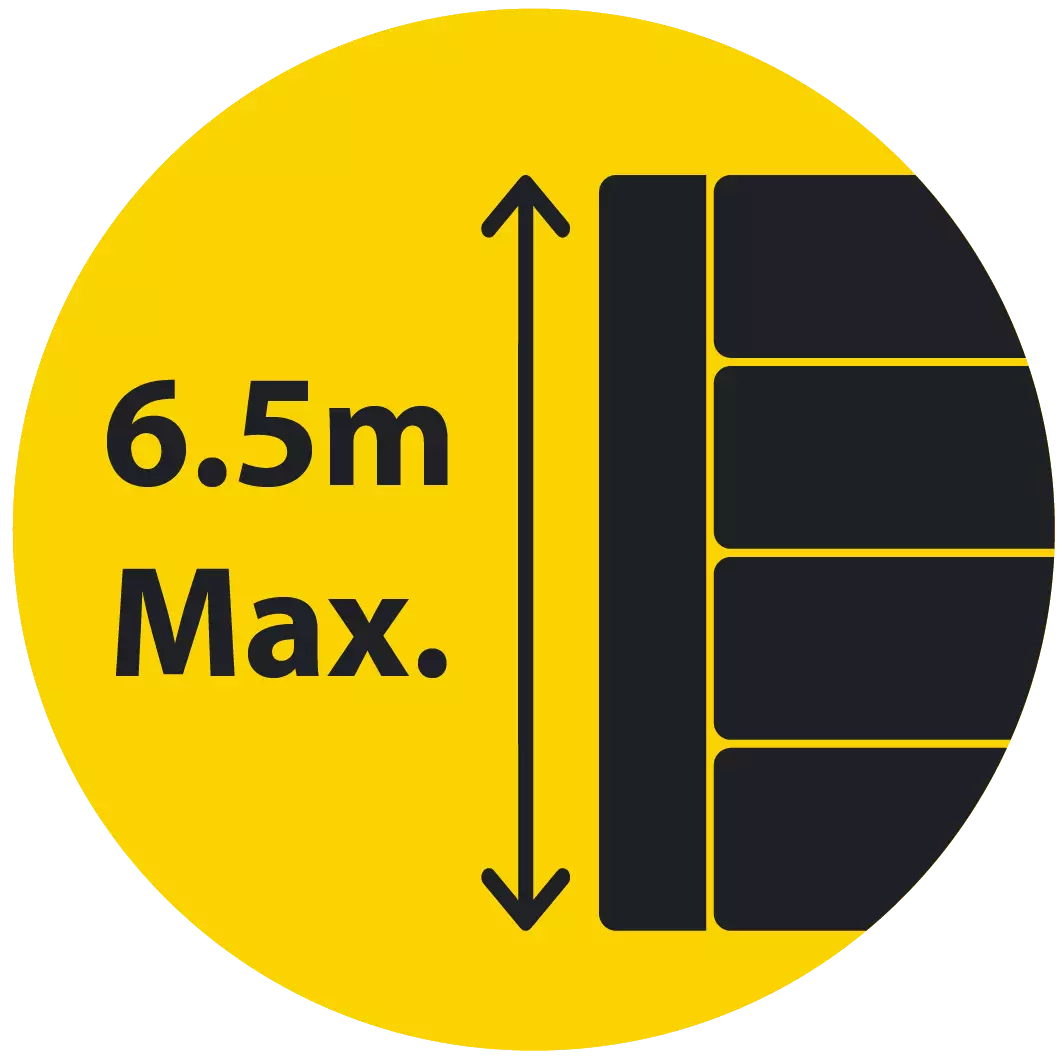 6500mm (6.5m) Maximum Retained Height