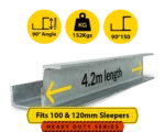 90@4.2 150PFC.152 90 Degree Galvanised Steel Corner Joiner Post to Support The Right Angle of a 100 120mm Concrete Sleeper Retaining Wall by Sunset Sleepers