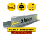 90@5.4 150PFC.196 90 Degree Galvanised Steel Corner Joiner Post to Support The Right Angle of a 100 120mm Concrete Sleeper Retaining Wall by Sunset Sleepers