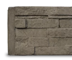 Jasper Brown Stacked Stone Concrete Sleeper Detail by Sunset Sleepers Manhattan Range