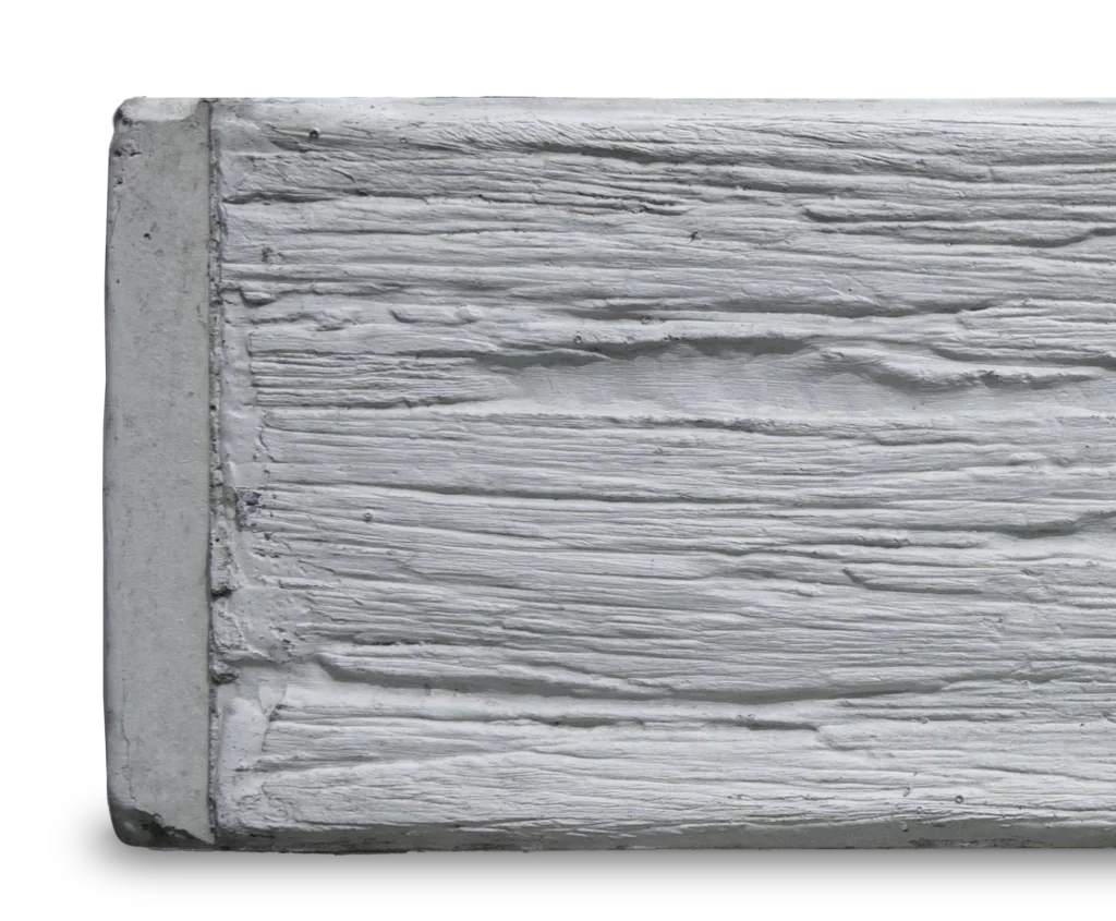 Plain Grey Woodgrain Concrete Sleeper Detail by Sunset Sleepers Malibu Range