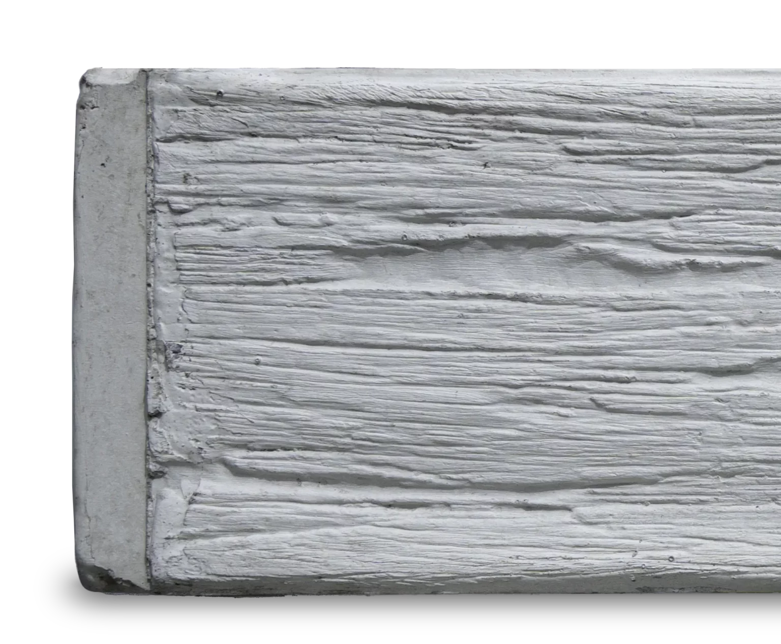 Plain Grey Woodgrain Concrete Sleeper Detail by Sunset Sleepers Malibu Range