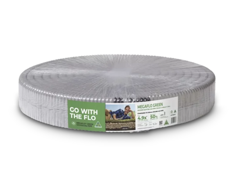 20m Megaflo Agi Pipe 170 x 40mm with Sock for Retaining Walls sold by Sunset Sleepers