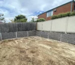 25m x 1m Charcoal Manhattan Retaining Wall – Endeavour Hills by Ferguson Landscape & Design and Supplied by Sunset Sleepers