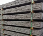 Customer Order Ready of the Charcoal Manhattan Stacked Stone Concrete Sleeper to be Delivered on Site by Sunset Sleepers