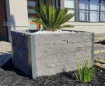 Small DIY Front Yard Garden Bed Project in Melbourne Using the Charcoal Manhattan Stacked Stone Concrete Sleepers Supplied by Sunset Sleepers