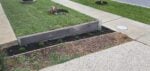 Small Front Yard Edging Retaining Wall Built Dream View Landscape Using Charcoal Marina Smooth Concrete Sleepers and Supplied by Sunset Sleepers